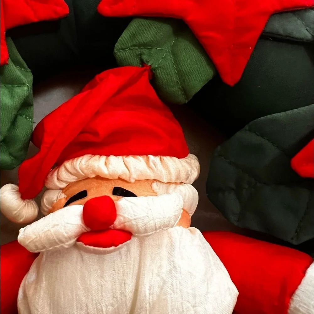 Vintage 1993 Talking/Singing Santa Claus Parachute Cloth Poinsettia Works